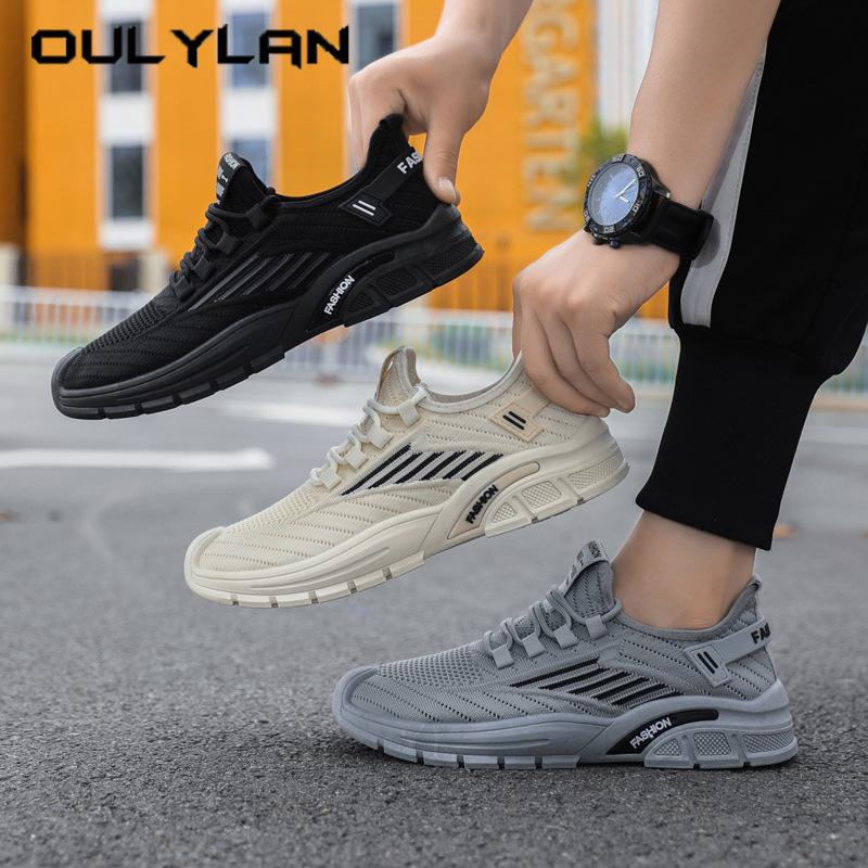 

Oulylan New Summer Versatile Lightweight Footwear Casual Mesh Breathable Flying Weaving Shoes Men Outdoor Durable Sports Shoes 39