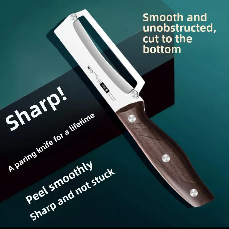 Stainless Steel Peeler with Wooden Handle, Used for Slicing Fruits and Vegetables | Durable, Smooth and Convenient To Operate