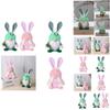 Chaoya Easter Fabric Faceless Bunny Couple Dolls Knitted Hat Decoration Figurines