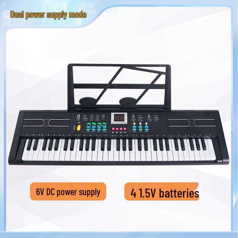 Rechargeable 61-Key Children's Electronic Keyboard with Microphone - Musical Gift Toy Piano