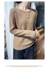 Women's Genuine Cashmere Seven-Gauge Thick Saddle Shoulder Round Neck Loose Solid Color Knit Sweater Base Layer
