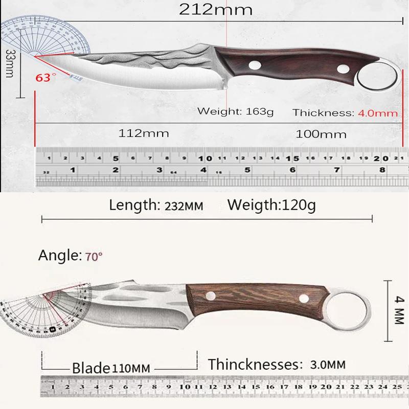 Stainless Steel Boning Knives Handmade Forged Knife  Fruit Slicing Knife Meat Cleaver Kitchen Knife Fish Knife Cooking Knife