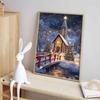 Christmas Castle Full Diamond Painting Set, 5D Panoramic Cross-stitch Craft, DIY Round Gem Rhinestone Crafts, Decorative Home Wall Ornaments and Gifts
