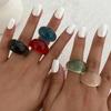 Salircon Creative Colorful Resin Acrylic Finger Rings for Women 2026 New Fashion Irregular Geometric Ring Aesthetic Jewelry Gift