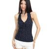 Korean floral neck sling female Spice Girl slim V-neck versatile 1111 summer seaside sleeveless short top vest