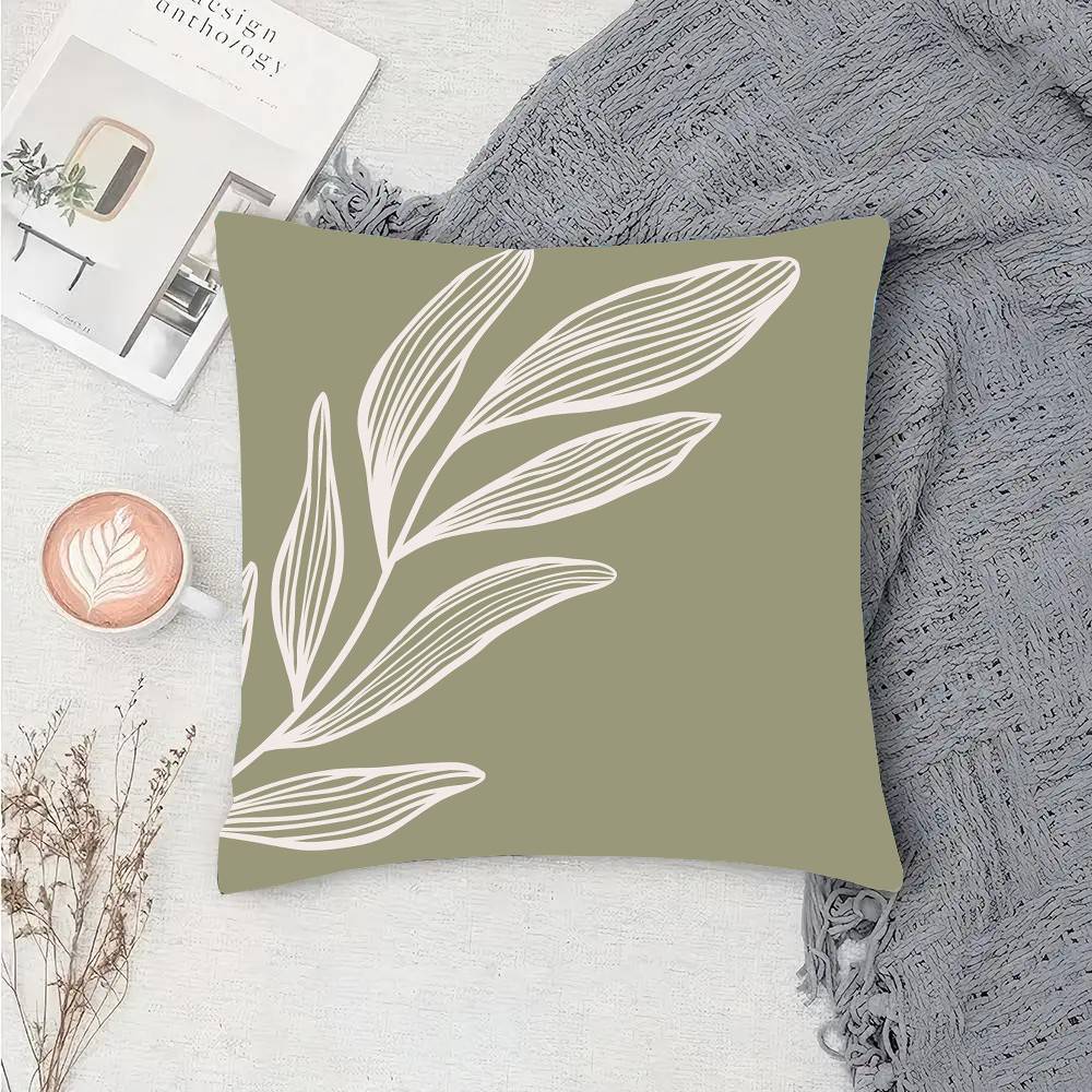 Gold Leaf Ginkgo Leaves Pillow Case Fashion Square Pillowcase Bedroom Sofa Room Ins Decoration Leisure