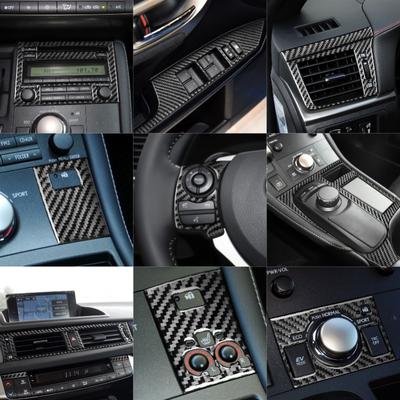 Carbon Fiber Full Set Car Stickers For 11-17 Lexus CT Interior Center Console Air Outlet Dashboard Headlight Adjust Roof
