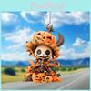 Skull Cartoon Cute Pumpkin Pattern Acrylic Pendant For Halloween Decoration