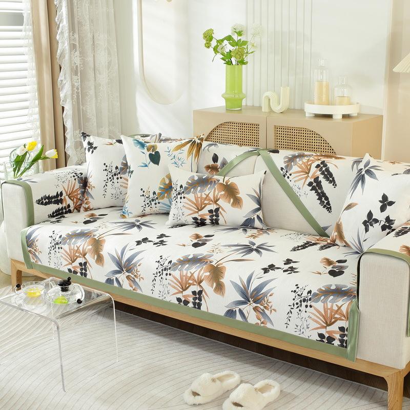 

American Sofa Cushion, Four-Season Chenille Seat Cushion, Spring And Autumn Non-Slip Leather Sofa Cover, For Three And One Concubines 70*70cm