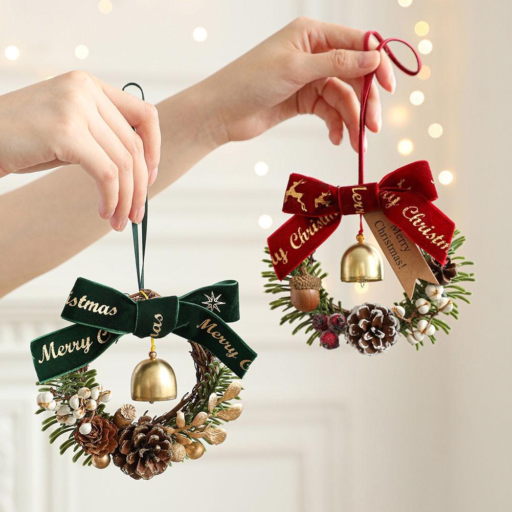 Charming Antique Finish Christmas Door Hanger Jingle Bells Decor
