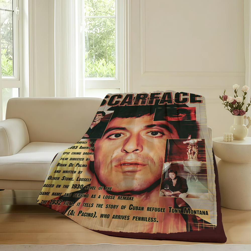 Horror movie S-Scarface Blanket For Sofa Office Bed Plane Travel Sleep Read Relax Camping Soft And Warm