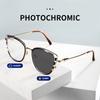New trendy cat eye glasses frame European and American color-changing anti-blue glasses fashionable personalized flat glasses