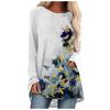 Women's Casual Fashion Creative Print Loose Round Neck Long Sleeve Tops