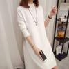 Knitted Dress for Women Loose Mid - Length Korean - Style Sweater Solid Color Casual Half Turtleneck Pullover Autumn and Winter