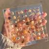 36/64/100 Grids Acrylic Seashell Display Box Case Clear Magnetic Storage Box Small Craft Container for Bead Nail Jewelry Holder