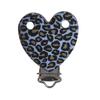 3 Stück 38x50mm Leopard Herzform Silikon Schnullerclip DIY Baby Zahnen Beißring Halskette Perlenwerkzeug Pflege Geschenk Zubehör