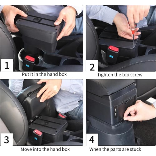 Easy to install Car Armrest Box Car Armrest Arm Storage Box Modification Parts Car Accessories Fit for Nissan March Micra K13 2010-2022 (Color : B1 Bl