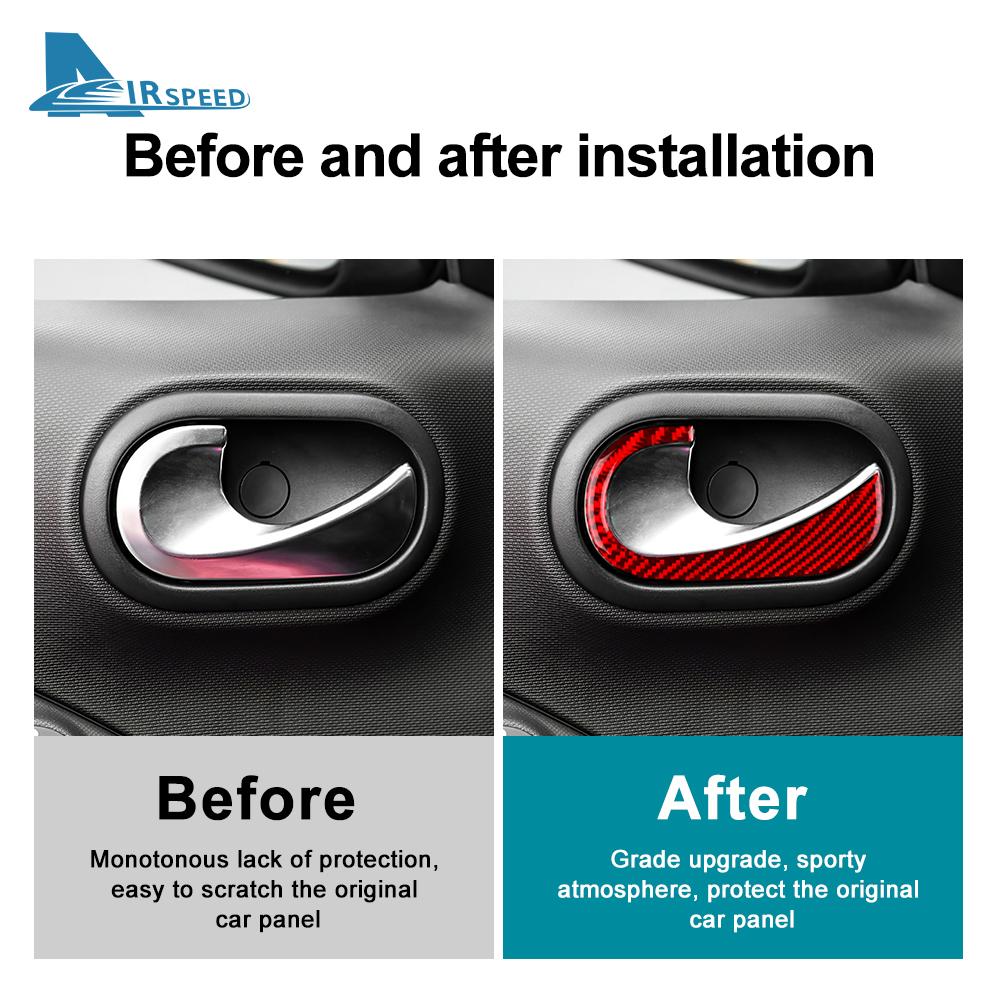 Real Soft Carbon Fiber Cover Trim Sticker For Mercedes Benz Smart 453 Fortwo Forfour 2016-2025 2025 2025 Car Door Inner Handle