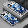 Sparkling Crystal Claw Print Glass Electroplated Phone Case For iPhone 17 16 15 14 13 12 11 Pro Max 14 15 Plus 16E 17 Air Cover