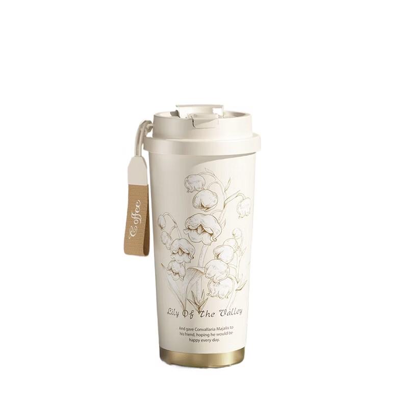 LINGCHEN LC-128 Dual-Drink Stainless Steel Ceramic Insulated Coffee Mug, 500ml lc-128 500мл