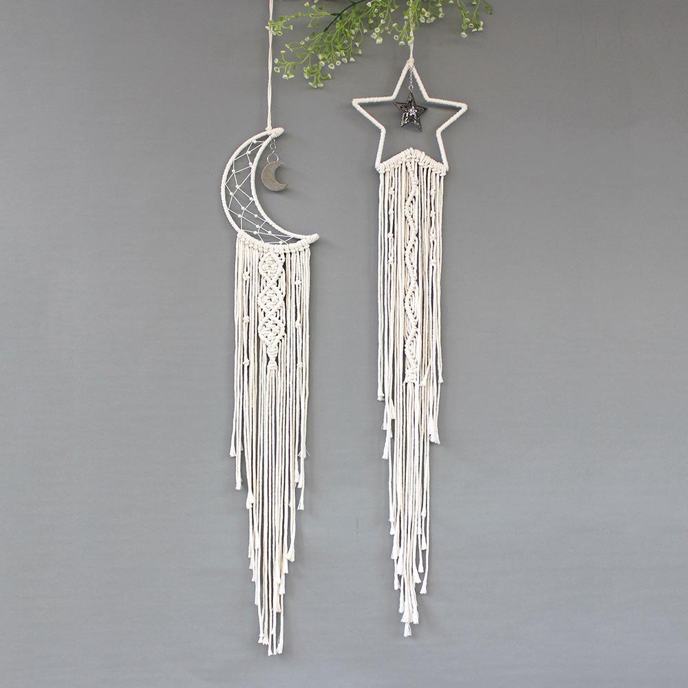 Hand-woven Tapestry Moon Dreamcatcher Scandinavian Tapestry Birthday Gift Wall Decoration Home Hanging Decoration