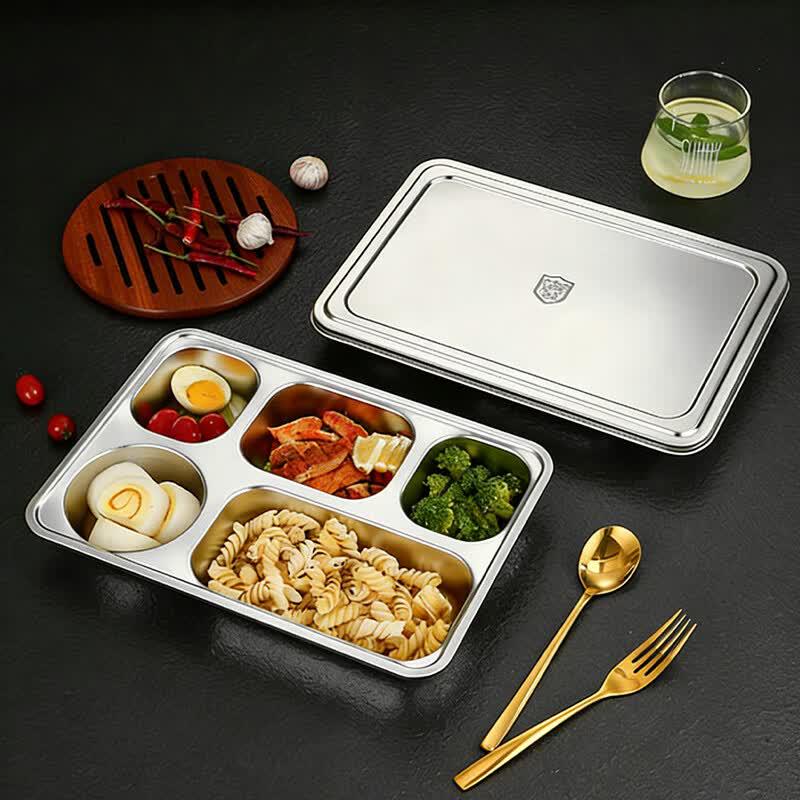 304 Stainless Steel Multi-Compartment Lunch Tray
