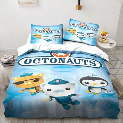 Kreslená povlaková souprava Octonauts Ložnice Postel Třídílná sada Jednolůžko Dvojlůžko Královská velikost Povlak na přikrývku a povlak na polštář Dětský dárek