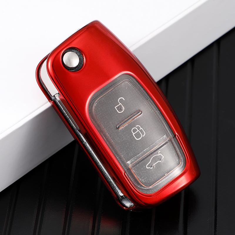 Weiche TPU-Autoschlüsselabdeckung für Ford Fiesta Focus 2 Ecosport Kuga Escape Falcon B-Max C-Max Eco Sport Galaxy Shell Fob Holder Protector