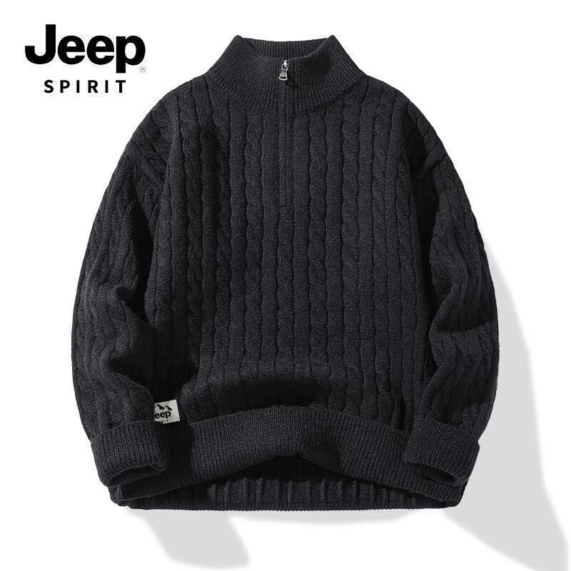 

JEEP SPIRIT Men s Half-Zip Stand Collar Knit Pullover M