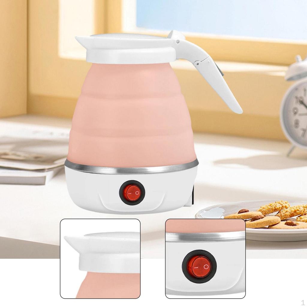Foldable Electric Kettle Compact Water Boiling for Travel Hotels Offices White
