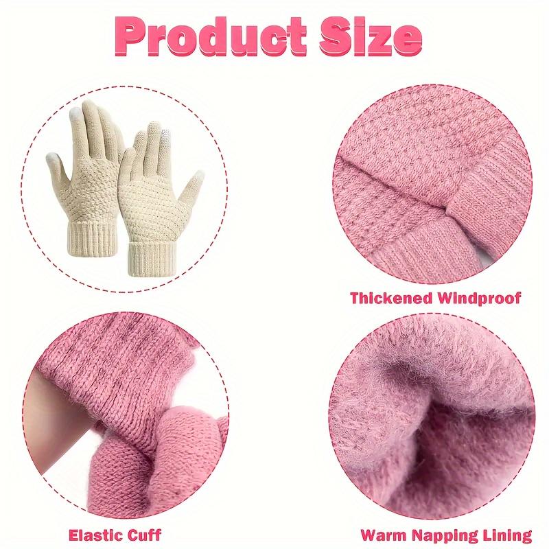 4pcs Winter Gloves - Ultra Warm, Stretch Knit with Soft Palm, Non-Slip Grip, Windproof and For Outdoor Activities