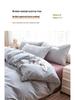 New Woven Cotton Pure 4-Piece Bedding Set: Skin-Friendly Pillowcase & Fitted Sheet