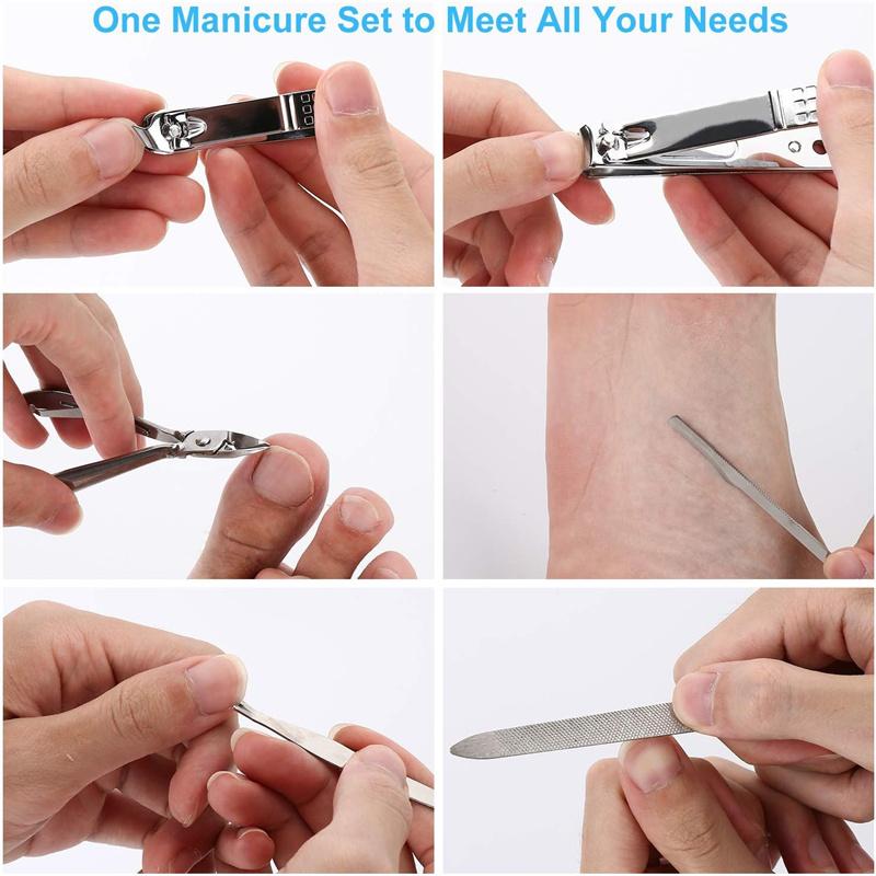 19 In 1 Professional Nail Clippers Pedicure Kit, Manicure Tool Kit Manicure Set, Stainless Steel Manicure Tools