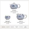 Master Su Aizhen Blue Floral Gilded Ceramic Xishi 4-Piece Tea Set