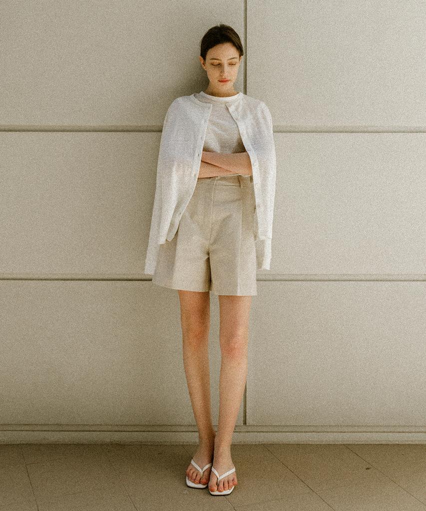 KNOWING Cotton Blending Half Pants (Beige)