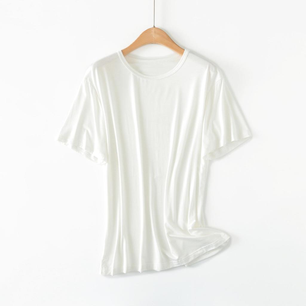 Men's Casual Modal Pajamas - Short-Sleeve, Loose Fit, Round Neck, Plus Size, Lightweight Summer Homewear Top