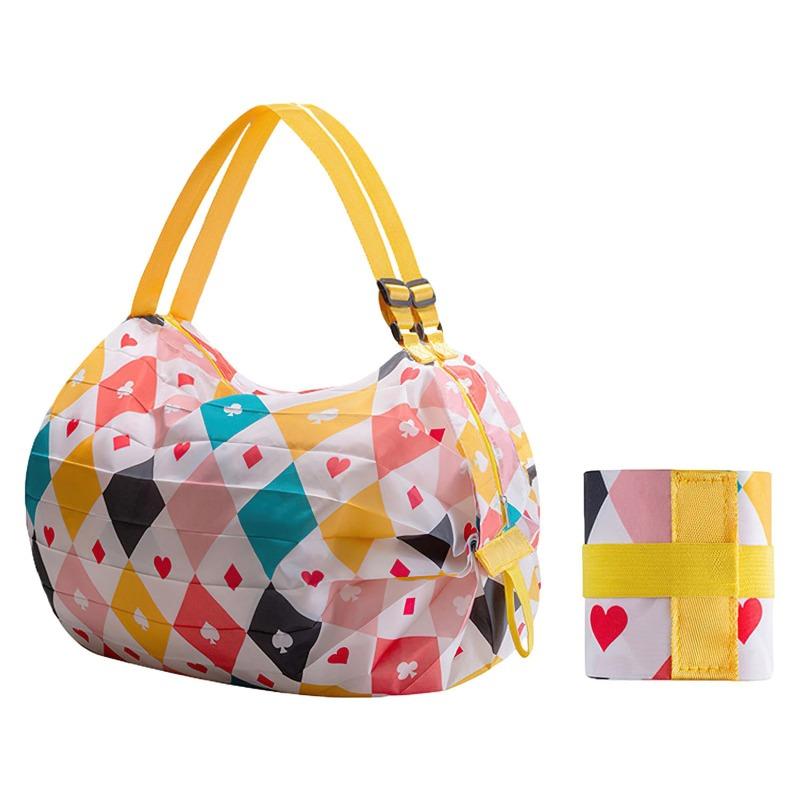 Женская уличная милая складная сумка для покупок с милым принтом, портативная сумка для супермаркета, продуктовые сумки на плечо One Size