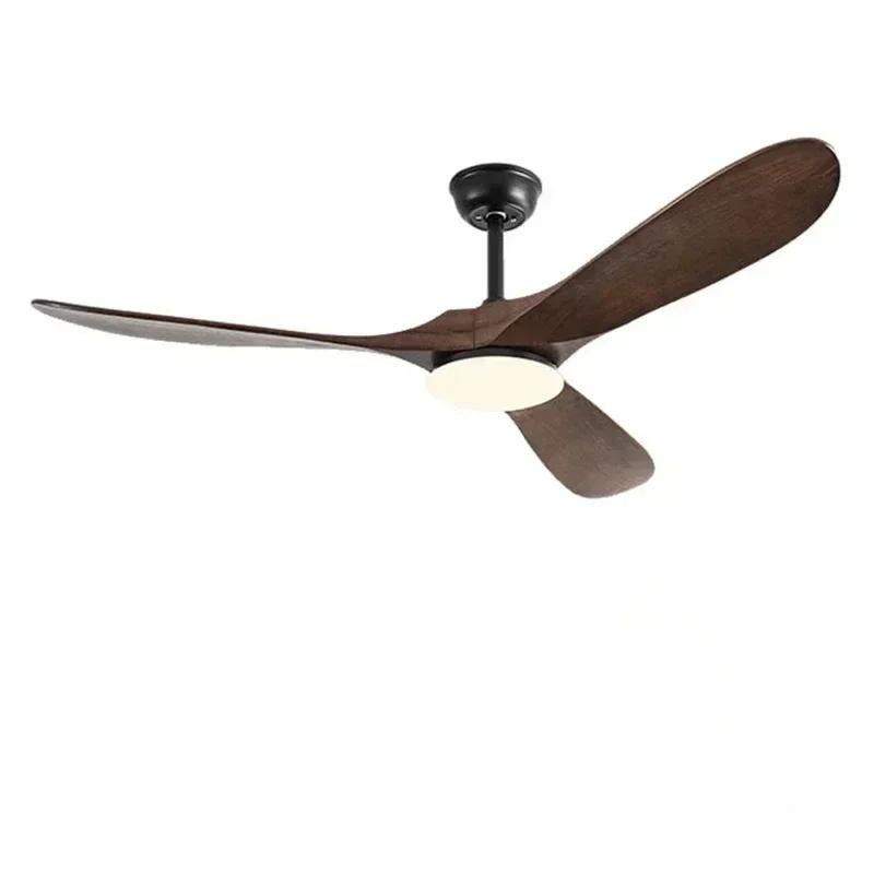 Retro living room fan 52 60 70 inch ceiling fan modern creative wooden lightless remote control decoration dining room bedroom