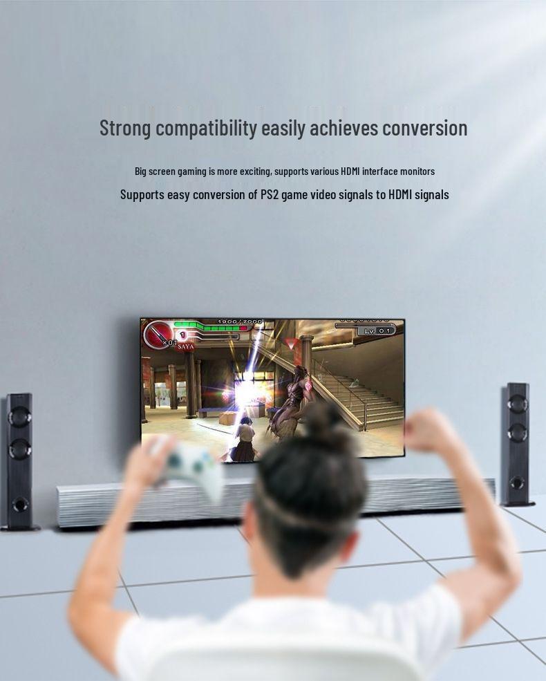 PS2 to HDMI Converter: Game Console Component to HDMI, HD 1080P with Audio/Video