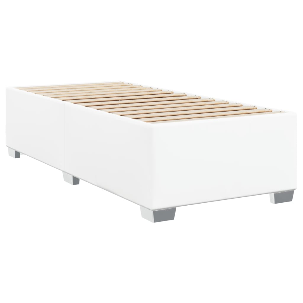Vidaxl Continental Bed with Mattress, White, Faux Leather 90X200 Cm