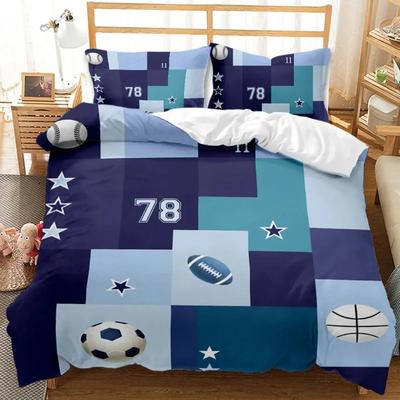 100% Polyester Bettwäscheset Heimtextil Housse De Couette Fußball Bettbezug-Sets für Jungen Queen Full Twin Einzelgröße Schlafzimmer