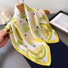 Cute Dachshund Dog Print Square Satin Scarf Women Pink Paisley Border Bandana Multi-use Neck Scarfs Hair Tie Bag Wrap Headband