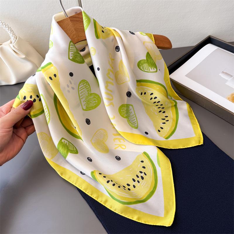 Cute Dachshund Dog Print Square Satin Scarf Women Pink Paisley Border Bandana Multi-use Neck Scarfs Hair Tie Bag Wrap Headband