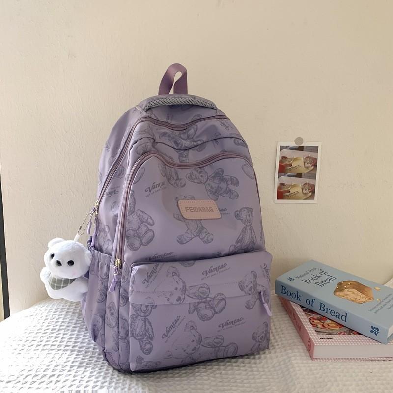Stylish Waterproof Nylon Backpack Large Capacity Laptop Bag For Unisex Casual Travel