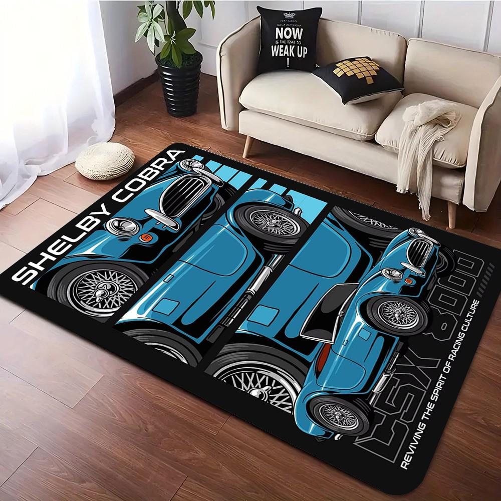 Vintage Japanese Manga Style Carpet for Living Room Bedroom J-DM Racing Car Retro Print Classic Cars Carpet for Home Decor Gifts