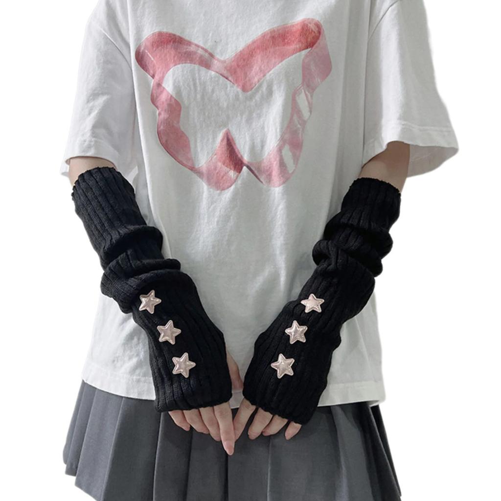 2000s Arm Sleeves for Theme Party Subculture Knitting Arm Gloves Night Club JK Style Arm Gloves Teens Fashion Arm Cover