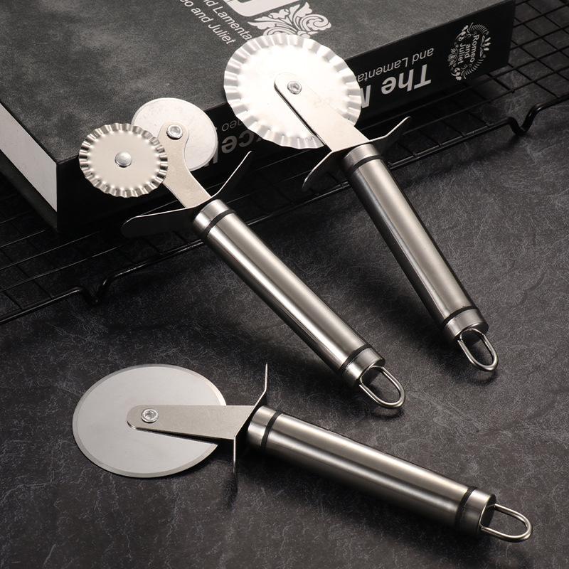 Stainless steel pizza cutter Pastry roller cutter Round knife pizza shovel Cake shovel baking utensils Kitchen accessories