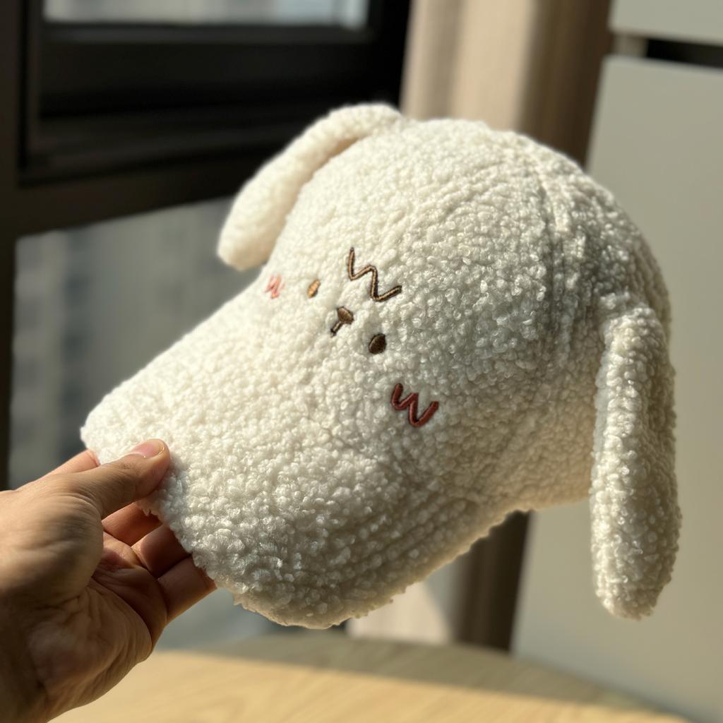 Korean-style women's autumn and winter lamb wool baseball cap, makes the face look smaller, with cute long ears, versatile and warm, suitable for