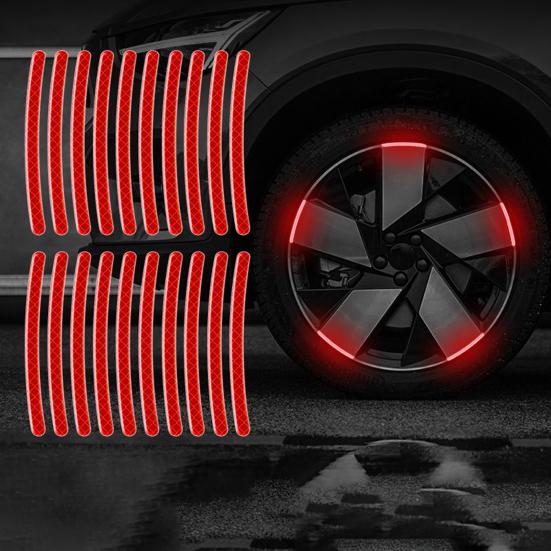 Car Wheel Reflective Strip, Rainbow Rim Decals for Cars Motorcycle Bike, Waterproof High Visibility Sticker for Tires