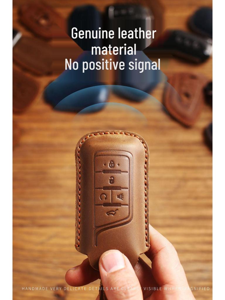 Genuine Leather Car Key Case for GAC Trumpchi GS8/GM8 - Full Coverage Protective Shell